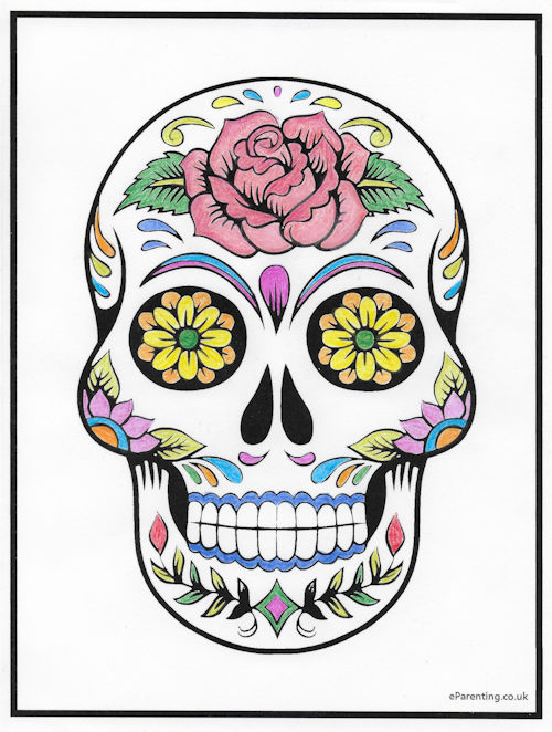Day of the Dead Sugar Skulls Colouring Pictures